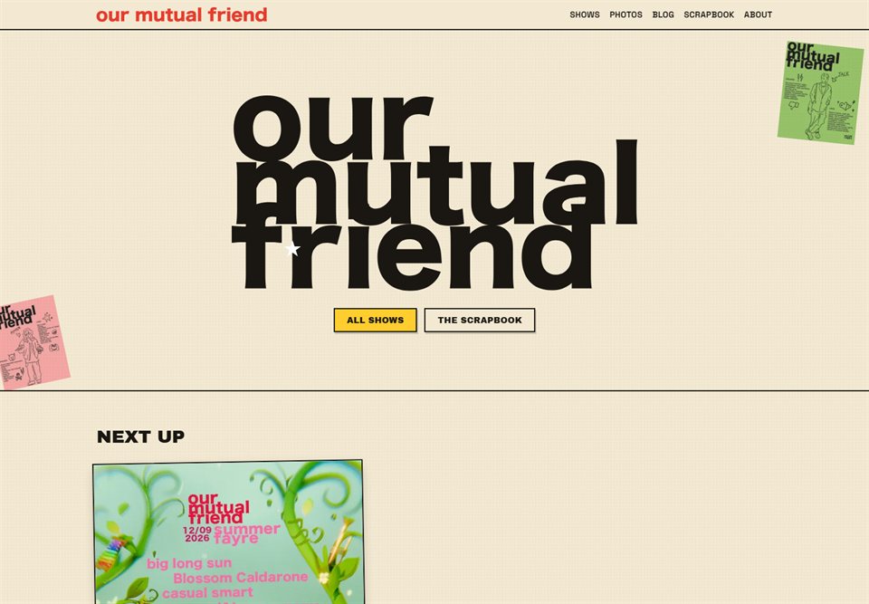 Screenshot of the Our Mutual Friend website